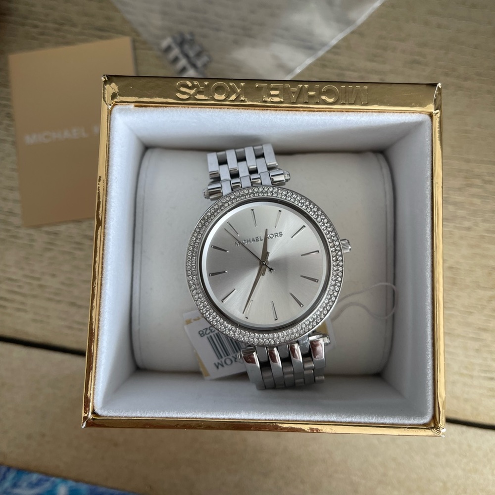MK silver watch